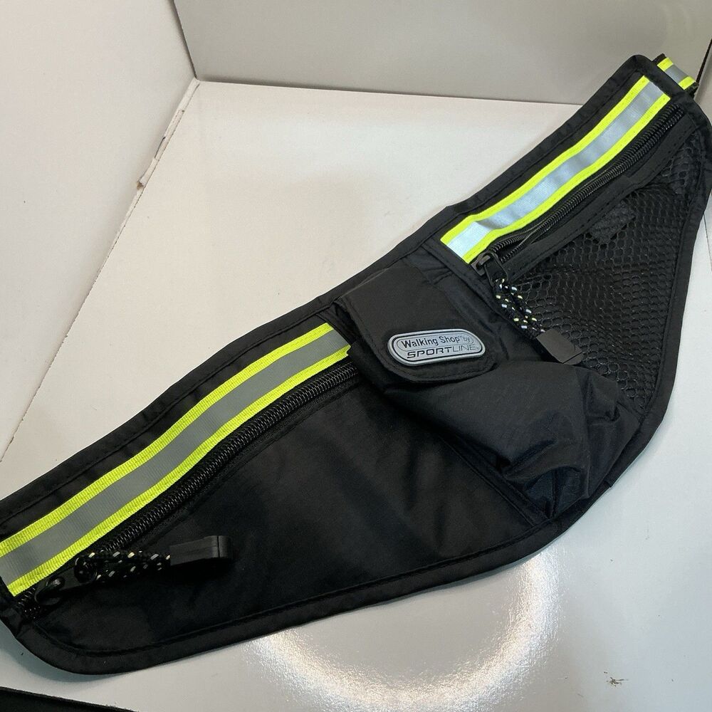 Sportline Walking Shop Black Reflective Neon Fanny Pack Running Pack 32-45”